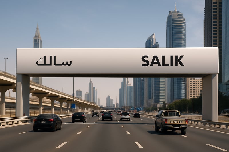 Dubai toll road and Salik gate Dubai toll road and Salik gate